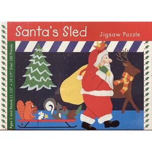 Vtg 1996 Great American Puzzle Factory Santa’s Sled Jigsaw 100 Pieces NOS